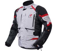 Rukka Madagasca-R Giacca tessile moto, Grigio chiaro/nero/rosso, Taglia 46