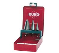 RUKO 101020E - Juego brocas cónicas HSS-E Co 5, Broca cónica HSS-E (Co5) nº 1, 2 y 3 + pasta de corte