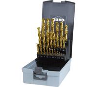 Ruko R250215TRO HSS-G - Set di punte per trapano DIN 338, tipo N, finitura stagnata, 25 pezzi