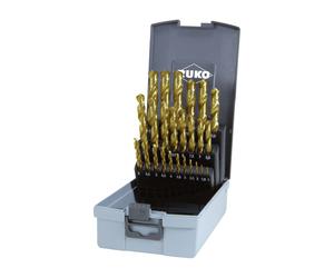 RUKO Set di punte elicoidali DIN338, modello N, Ø1-13 x 0,5mm, HSS TiN, cassetta in plastica Quantità:1