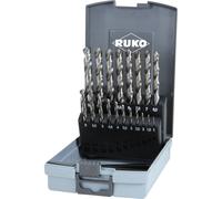 RUKO Set di punte elicoidali HSS DIN 338 tipo N / 19 pezzi