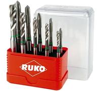 RUKO Set Maschi per Filettatura 10 Pezzi M4-M10 - Maschi a Macchina DIN 371 Form B in HSS-Co - Per Acciaio e Acciaio Inox