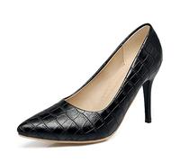 RUKOEVIM Moda Donna Appuntito Tacco Alto Slip On Stiletto Pumps Classicoo Ufficio Le signore Heels Dressy Pumps Scarpe Patent Black 33