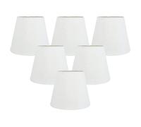 Rukurmo Set di 6 Clip nel Tessuto Bianca su Paralumi per Lampadari, Ricambio per Lampada da Parete E14 Lampadario per La Decorazione della Casa