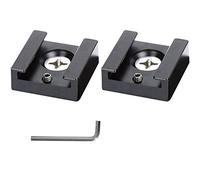 Rukurmo Staffa Adattatore in Alluminio per Montaggio su Slitta A Slitta Calda con Filettatura 1/4 per Attacco per Slitta Flash con Gabbia per Fotocamera (2 Pezzi)