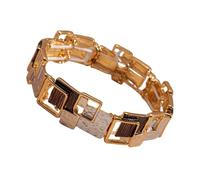 Rulbelok Bracciale Elasticizzato a Maglia Quadrata Geometrica Gioielli Elastici in Lega Metallo per Donna Uomo Accessori Regalo da Indossare Ogni Giorno Bracciale a Maglia Quadrata Geometrica