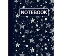 Ruled dotted line inlay Notebook for writing, for work, 7x9, notes in school, university, college, office, home. For student.: star pattern
