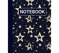 Ruled dotted line inlay Notebook for writing, for work, 7x9, notes in school, university, college, office, home. For student.: star pattern