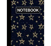 Ruled dotted line inlay Notebook for writing, for work, 7x9, notes in school, university, college, office, home. For student.: star pattern