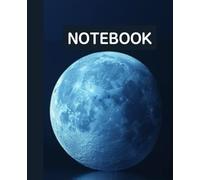 Ruled dotted line inlay Notebook for writing, for work, 7x9, notes in school, university, college, office, home. For student.: moon in the night sky