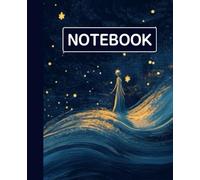 Ruled line inlay Notebook for writing, for work, 7x9, notes in school, university, college, office, home. For student.: fairy tale night sky