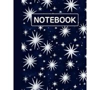 Ruled line inlay Notebook for writing, for work, 7x9, notes in school, university, college, office, home. For student.: star pattern