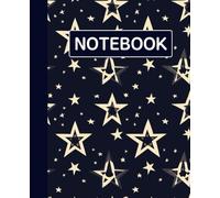 Ruled line inlay Notebook for writing, for work, 7x9, notes in school, university, college, office, home. For student.: star pattern