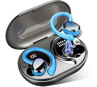 Rulefiss Cuffie Bluetooth 5.4 Sport, Auricolari Bluetooth con 3D Bass Stereo, 48 Ore Cuffie Wireless con 4 ENC HD Mics, IP7 Impermeabile Cuffiette HiFi con Display LED, Palestra/Running