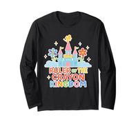 Ruler Of The Crayon Kingdom Kindergarten Ragazzi Ragazze Insegnanti Maglia a Manica
