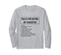 Rules for Dating My Daughter Novelty Graphic Cool Designs Maglia a Manica