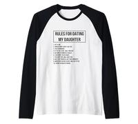 Rules for Dating My Daughter Novelty Graphic Cool Designs Maglia con Maniche Raglan