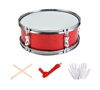 Rullante da 28,9 cm con guanti e bacchette, strumento a percussione per bambini e principianti, colore rosso