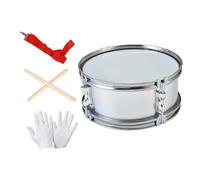 Rullante da 28,9 cm con guanti e bacchette, strumento a percussione per bambini e principianti, colore: bianco