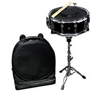 Rullante Starter Set 14 x 5.5" Fusto in Pioppos Laminata Nera, Una Volta Allungabile, Borsa a Zaino, Appoggi in Gomma, 1 Paio di Bacchette