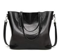 Rullar Donna Moda Cerniera Borsa a Spalla in Pelle PU Borsa a Tracolla Mano Borse Tote Multifunzione Sacchetto Borsetta Shoulder Bag Nero