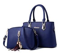 Rullar Donna Ragazza Set da 2 pezzi Borsa a Spalla Mano Tracolla in Pelle PU 2Pcs Bag Set Borsetta Pochette e Clutch Sacchetto Borsetta con Ornamenti di Nappa