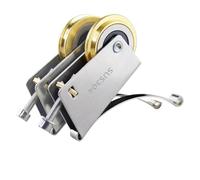 Rulli con cuscinetti a doppia ruota in rame in acciaio inossidabile, puleggia for porte scorrevoli e finestre, rullo for porta doccia, ferramenta for mobili(4pcs a set B)
