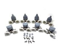 Rulli doppi per la parte superiore e inferiore della porta di doccia, confezione da 8 doppi, di ricambio, con rotelle da 25 mm di diametro, CY-903AB (25mm) (Grey, 25mm)