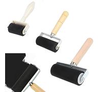 Rulli in Gomma per Inchiostrazione 3 Pezzi Rullo con Manico in Legno Rullo in Gomma per Linoleum Rullo Gomma Inchiostro per Dipinti o Stampe Rullo per Dipingere Carta da Parati 3,5cm/6 cm/10 cm