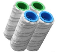 Rulli lavabili in microfibra, confezione da 4 per detergenti per pavimenti | Per una perfetta vestibilità per FC3, FC5, FC7, FC3D, microfibra, efficace raccolta dello sporco, lavabile in lavatrice