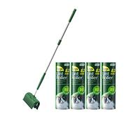 Rulli per peli di animali domestici, extra appiccicosi con manico lungo retrattile, grande rimozione dei peli di cani e gatti, mobili da bucato, 16 cm più larghi con 240 fogli di spazzola gigante per