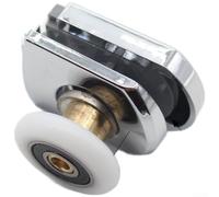Rulli per porta della doccia, ruota singola di ricambio per vetro 4-6 mm di spessore, meccanismo scorrevole in plastica ramata, finitura argentata, 40 x 35 mm (A)