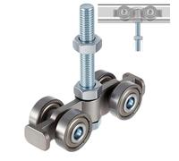 Rulli Per Porta Della Stalla - Metallo, Guida Silenziosa A 4 Ruote, Protetta Da Cuscinetti | Cursore Liscio, Rullo Per Porta Scorrevole Della Stalla | Per Esterno Casa Bagno Garage Fattoria Magazzino