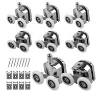 Rulli per porta doccia, 8 pezzi curvi da 23 mm in lega di alluminio superiore e inferiore for doccia in vetro, ruota for porta in, sostituzione silenziosa della puleggia for