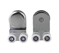 Rulli per porta scorrevole per porte in vetro, spessore da 6 a 10 mm, confezione da 2 pezzi, in lega di alluminio e lega di zinco, movimento silenzioso e liscio, diametro ruota 20 mm, installazione