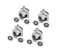 Rulli per porte doccia, Rulli for porta doccia scorrevole Cuscinetto a doppia ruota in lega di zinco Sostituzione da 23-27 mm(4pcs down,27mm)