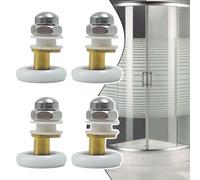 Rulli scorrevoli per porta della doccia, silenziosi, confezione da 4, compatibili con la maggior parte dei gruppi di binari per porte in vetro senza telaio (23 mm)