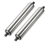 Rulli trasportatori commerciali in acciaio inox, confezione da 2, multiuso, diametro 38 mm, lunghezza 1000 mm, con asse in acciaio, per sistemi di trasporto e binari a rulli