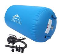 Rullo ad aria per ginnastica, rullo ad aria gonfiabile, barile ad aria per ginnastica yoga con pompa ad aria, tappetini per acrobazie, tappetino da allenamento, tappetino da ginnastica, rullo fitness