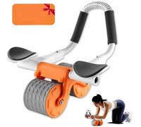 Rullo addominale Ab Roller con supporto per gomiti, AB Wheel con rimbalzo automatico, per addominali con tappetino per ginocchia per uomini e donne, doppia ruota stabile