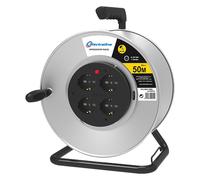 Electraline 49014 Avvolgicavo In Metallo Vuoto, max 50mt - Senza Cavo