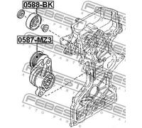 Rullo cinghia trapezoidale 0588-BK FEBEST per BMW CHEVROLET LAND ROVER HUMMER