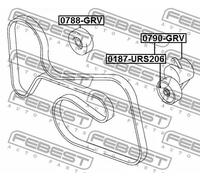 Rullo cinghia trapezoidale 0788-GRV FEBEST per SUZUKI LIANA Hatchback SX4