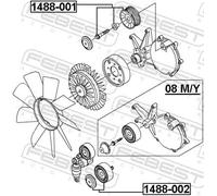 Rullo cinghia trapezoidale 1488-001 FEBEST per AUDI SSANGYONG MERCEDES-BENZ VW
