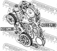 Rullo cinghia trapezoidale 2088-LIB FEBEST per JEEP DODGE