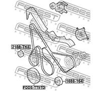 Rullo cinghia trapezoidale 2188-TKE FEBEST per FORD TRANSIT Autobus RANGER