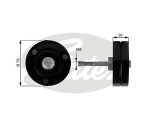 Rullo cinghia trapezoidale Metallo T36184 GATES per VOLVO S80 I S70 850 V70 I