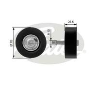 Rullo cinghia trapezoidale Metallo T36200 GATES per FORD FOCUS I Turnier FOCUS I