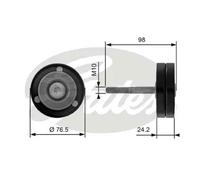 Rullo cinghia trapezoidale Metallo T36232 GATES per SKODA SEAT VW