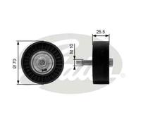 Rullo cinghia trapezoidale Plastica T36199 GATES per FORD MAZDA